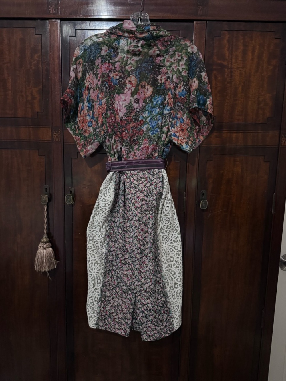 Floral Mixed-Print Wrap Dress in Purple and Multicolor by Lush - Picture 2 of 5
